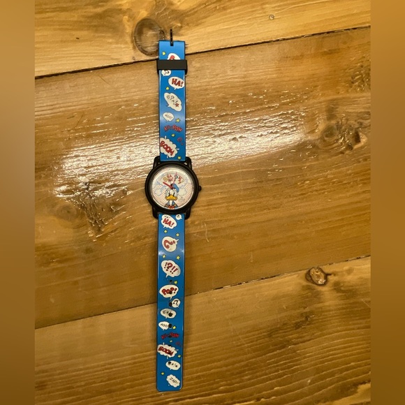 RARE! Vintage ANGRY DONALD DUCK by LORUS Disney Wrist Watch Original Band AS IS - Picture 2 of 11
